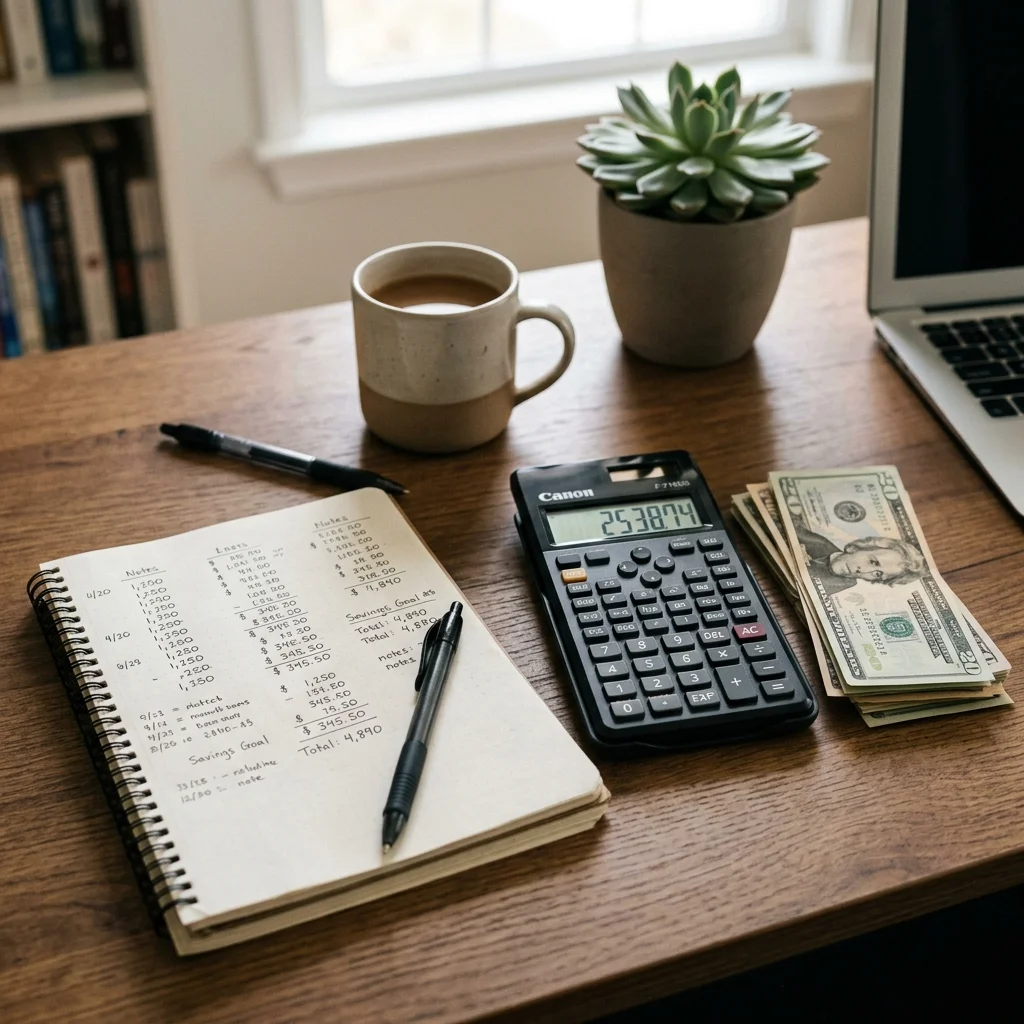 Financial planning materials on a desk representing infant care cost comparison
