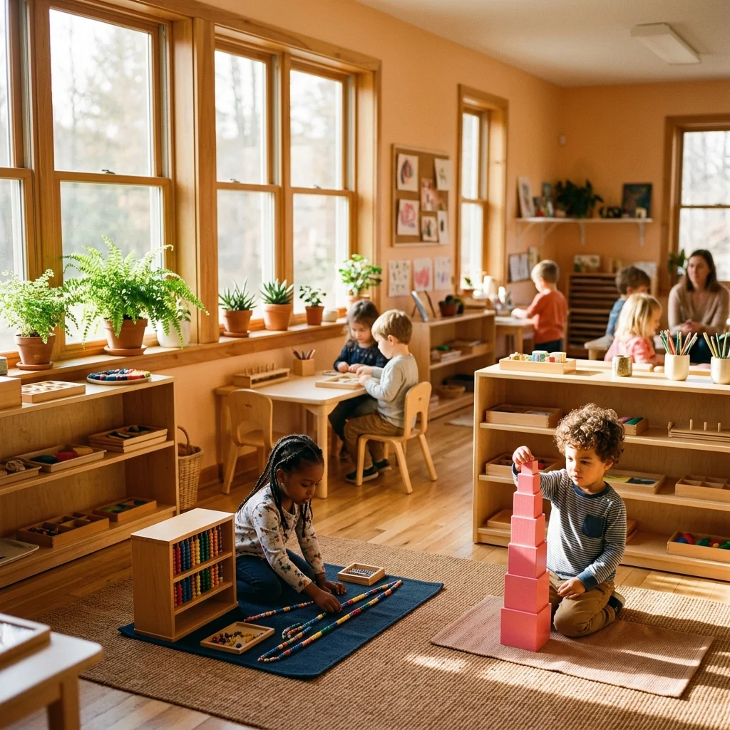 Montessori Academy West Adams — children working in the prepared environment